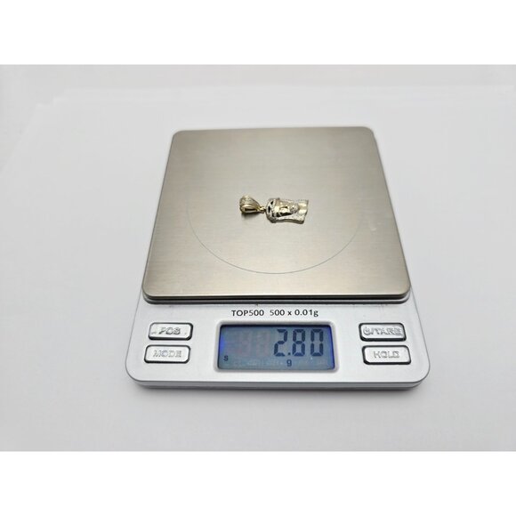 Unique 10K Karat Solid Yellow Gold Religious Jesus Head Diamond Charm Pendant - Picture 12 of 12